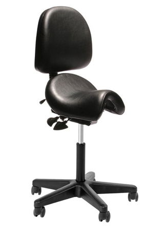Buro Bambach Saddle Seat Chair with Back - Black